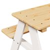 vidaXL Kindertafel met banken IRUN 90x79,5x50cm massief hout wit