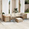 vidaXL 8-delige Loungeset met kussens poly rattan beige