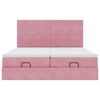 vidaXL Ottoman bed met matrassen 160x200cm fluweel roze