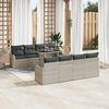 vidaXL Tuin Sofa Set met kussen 7 pcs Lichtgrijs poly rattan