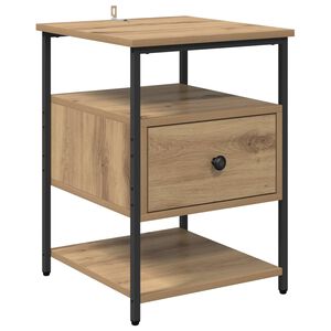 vidaXL Nachtkastje met lade Artisan Eiken 40 x 42 x 56 cm Bewerkt hout