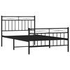 vidaXL Bedframe met hoofd- en voeteneinde metaal zwart 100x200 cm
