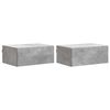 vidaXL Wandbeugel Bedkast met lade 2 pcs Betongrijs 49 x 34,5 x 20 cm