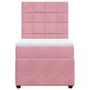 vidaXL Boxspring met matras fluweel roze 100x200 cm