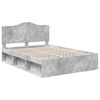 vidaXL Bedframe met hoofdeinde Beton 140 x 200 cm Massief grenenhout