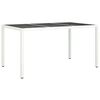 vidaXL Tuin Eettafel Wit 150 x 90 x 75 cm Poly riet