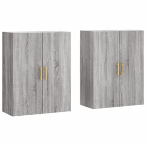 vidaXL Hangkasten 2 st 69,5x34x90 cm grijs sonoma eikenkleurig