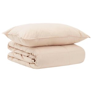 vidaXL Dekbedset 2 st 135 x 200 cm Alle seizoenen Kapokvezel Beige