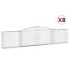 vidaXL Schanskorven 8 st gewelfd 400x30x80/100 cm ijzer