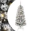 vidaXL Kunstmatige Inklapbare Kerstboom Groen en Wit 150 cm