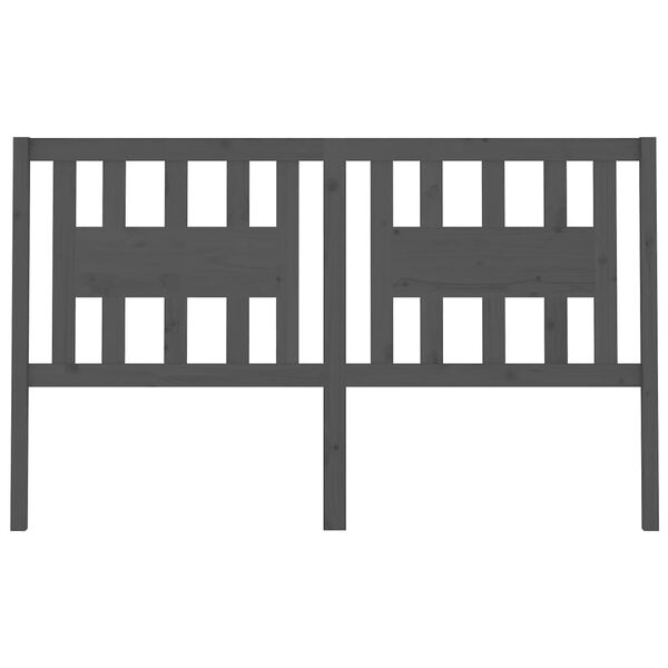 vidaXL Hoofdbord 206x4x100 cm massief grenenhout grijs