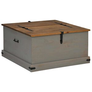 vidaXL Opbergkist HALDEN grijs 91x91x47 cm massief grenenhout