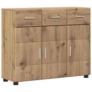 vidaXL Dressoir FLORIN 88,5 x 30,5 x 73 cm Artisan Eiken Bewerkt hout