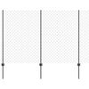 vidaXL gaashek met palen 25 x 1,6 m PVC-Coated Staal Grijs Mesh