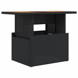 vidaXL Tuintafel 100x55x73 cm poly rattan en acaciahout zwart