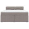 vidaXL Boxspring met matras stof taupe 180x200 cm