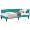 vidaXL Hoekbedframe met Matras met hoofdeinde 2 st Turquoise Fluweel