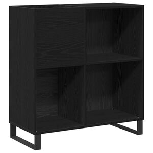 vidaXL Platenkast Zwart Eiken 84,5 x 38 x 89 cm Bewerkt hout