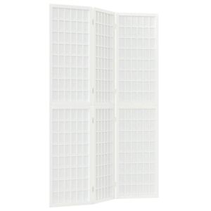 vidaXL Kamerscherm inklapbaar 3 panelen Japanse stijl 120x170 cm wit