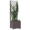 vidaXL Plantenbak met latwerk 40x40x136 cm polypropeen bruin