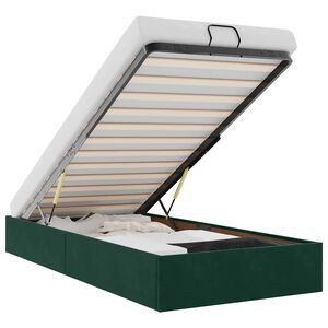 vidaXL Bedframe zonder matras 90x200 cm fluweel donkergroen