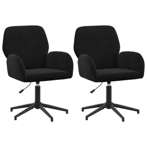 vidaXL Draaiende Bureaustoelen 2 st fluweel 54 x 55 x 90 cm Zwart