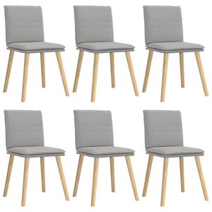 vidaXL Eetkamerstoelen 6 st stof wolk grijs