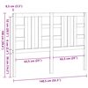 vidaXL Hoofdbord 141x4x100 cm massief grenenhout grijs
