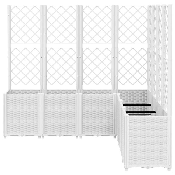 vidaXL Plantenbak met latwerk 160x160x140 cm polypropeen wit