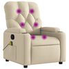 vidaXL Massagestoel met cr&egrave;mekleurige stof