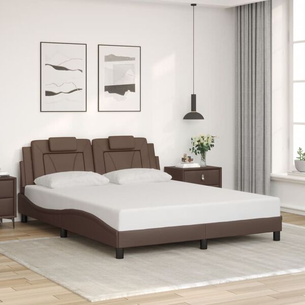vidaXL Bedframe "Viana" met LED zonder matras bruin 160x200 cm