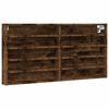 vidaXL Vitrinekast 100x8,5x50 cm bewerkt hout gerookt eikenkleurig