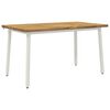vidaXL 140 x 70 x 75 cm Massief Acaciahout Wit Rechthoekig