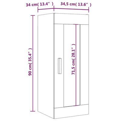 vidaXL Hangkast 34,5x34x90 cm wit