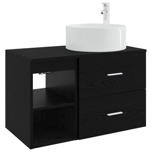 vidaXL Badkamermeubelset 2 pcs Zwart eiken Bewerkt hout