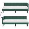 vidaXL Hoekbedframe met Matras met hoofdeinde 2 pcs Groen Fluweel