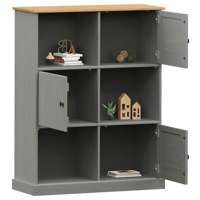 vidaXL Boekenkast VIGO 90x35x114,5 cm massief grenenhout grijs