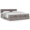 vidaXL Ottoman bed met matrassen 180x200cm stof taupe