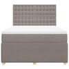 vidaXL Boxspring met matras stof taupe 140x190 cm