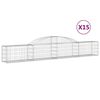 vidaXL Schanskorven 15 st gewelfd 300x30x40/60 cm gegalvaniseerd ijzer