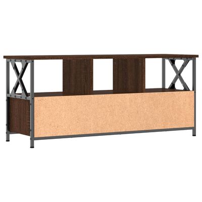 vidaXL Tv-meubel 102x33x45 cm bewerkt hout en ijzer bruin eikenkleur