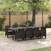 vidaXL Tuin Eetset 9 pcs Bruin Polypropyleen