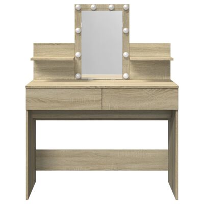 vidaXL Kaptafel met LED-verlichting 100x40x130 cm sonoma eikenkleurig