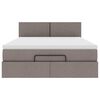 vidaXL Bed met matras 140x190 cm stof taupe