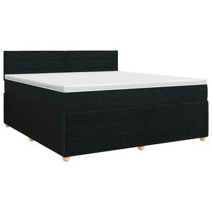 vidaXL Boxspringbed met matras met hoofdeinde Zwart 160 x 200 cm Stof