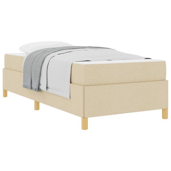 vidaXL Bedframe met matras Cr&egrave;me 90 x 200 cm Stof