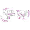 vidaXL 3-delige Loungeset met kussens stof taupe