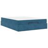 vidaXL Bedframe met matras met matras 2 pcs Blauw Fluweel