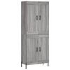 vidaXL Hoge kast 69,5x34x180 cm bewerkt hout grijs sonoma eikenkleurig