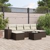 vidaXL 7-delige Loungeset met kussens poly rattan bruin